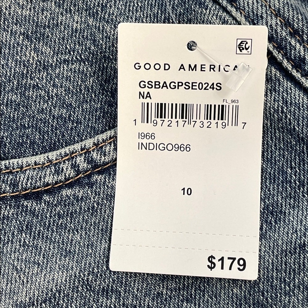 NWT Good American Good Extreme Barrel Jeans High Rise Wide Loose Indigo Sz 10 30 - Picture 14 of 15